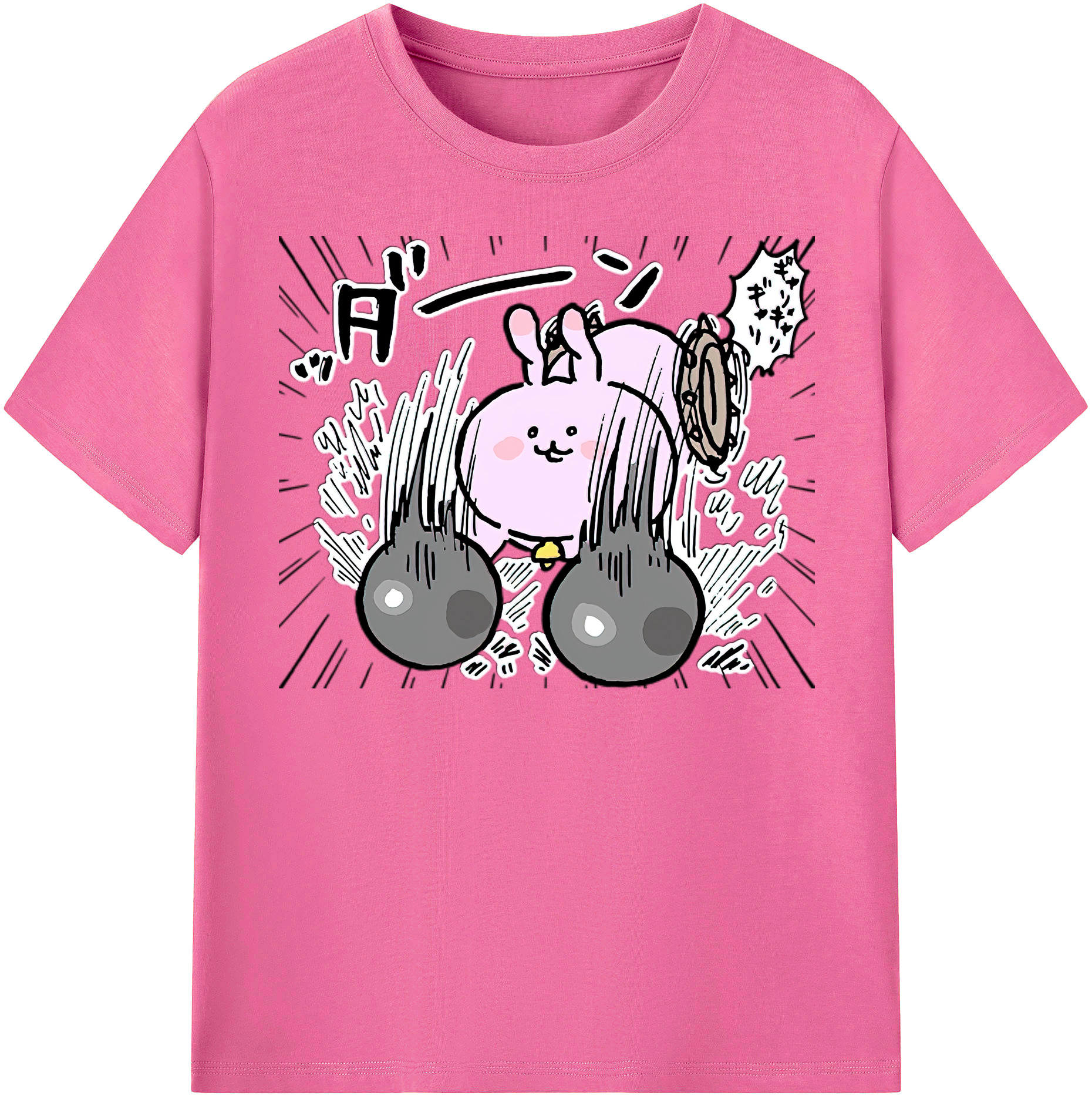 （画像用） ちいかわ うさぎ Chii-kawa usagi レディースカジュアルプリントTシャツ（綿100％）